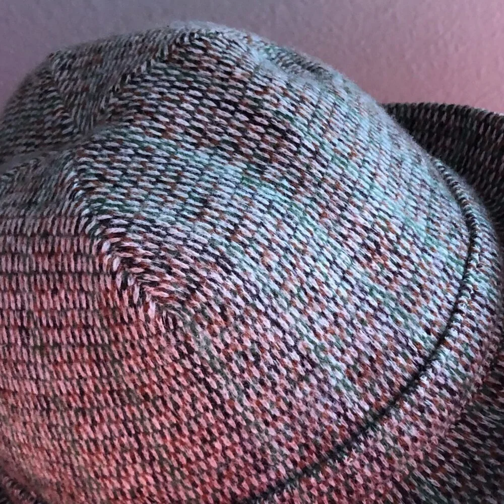 Vintage Tan, Brown & Green Tweed Fedora Hat - Rat Pack Vibe - Picture 5 of 5